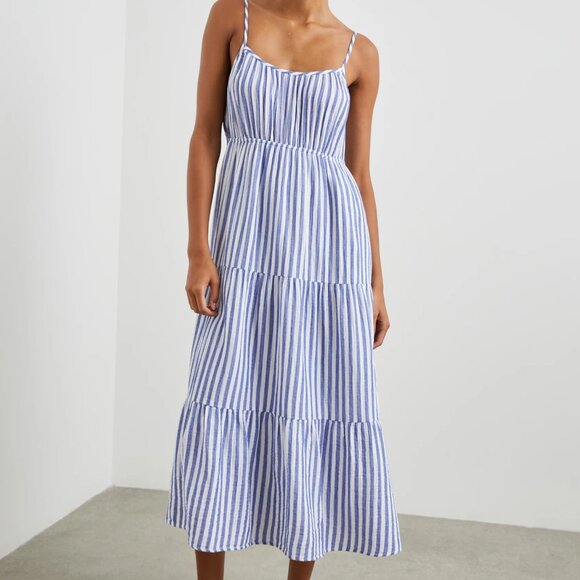 Rails Blakely Stripe Organic Cotton Tiered Midi Sundress - Picture 1 of 4